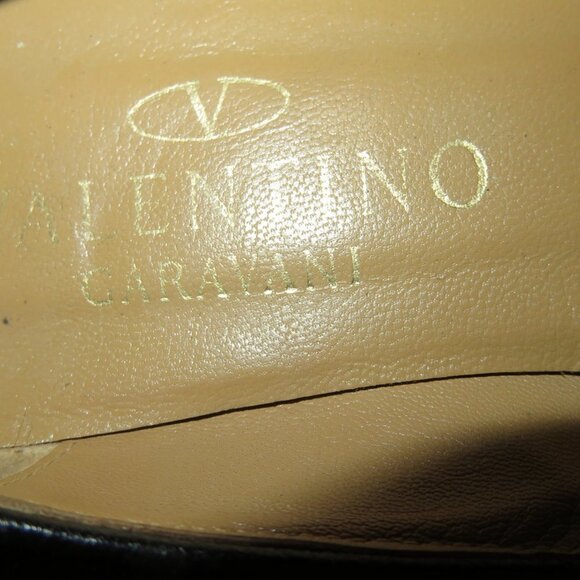 VALENTINO GARAVANI Black Rhinestone Embellished Ballet Flats driving loafers - Picture 10 of 14